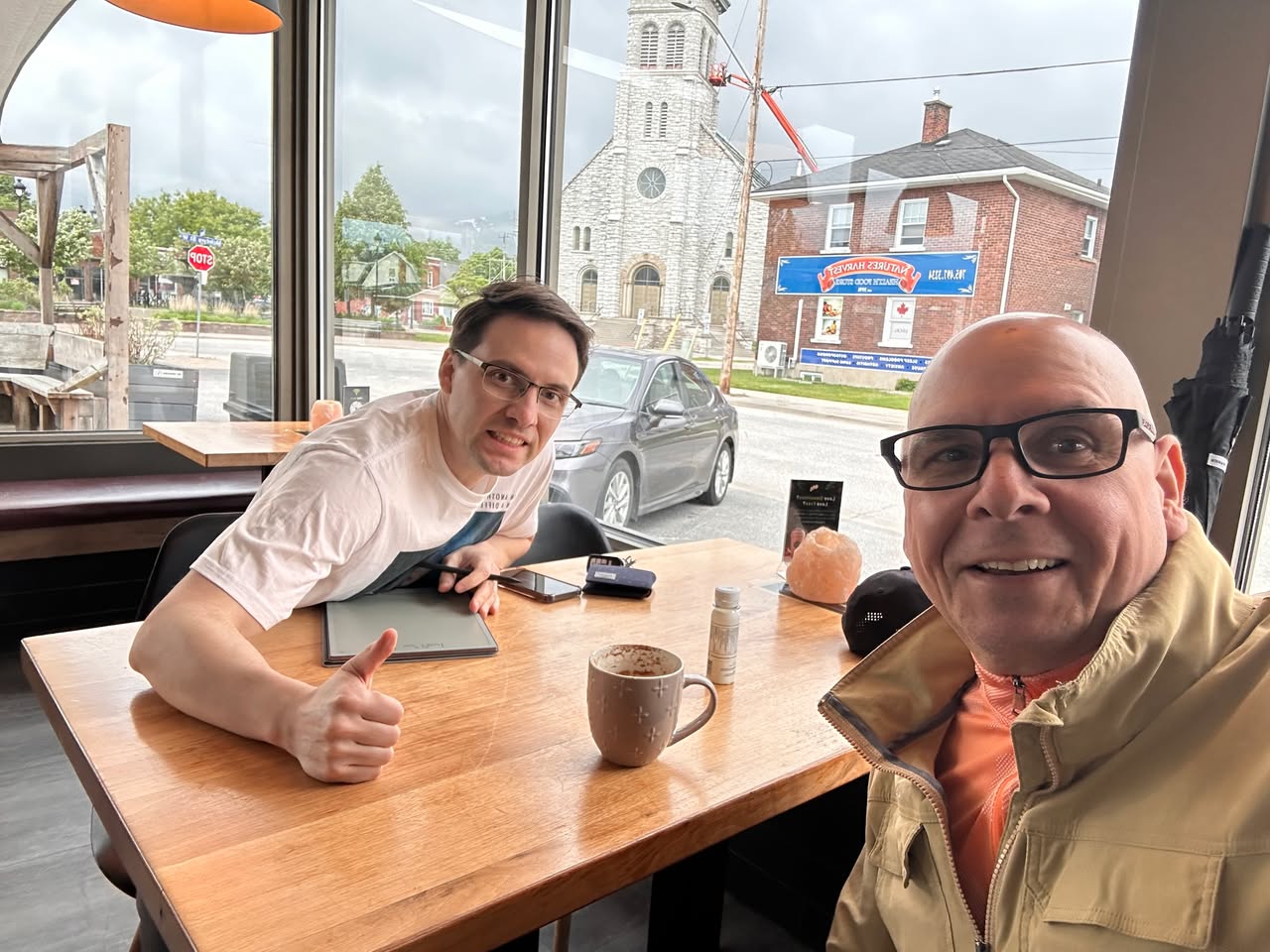 Paul Meyers and Joel Arndt at a BNI 1-2-1 meeting in North Bay